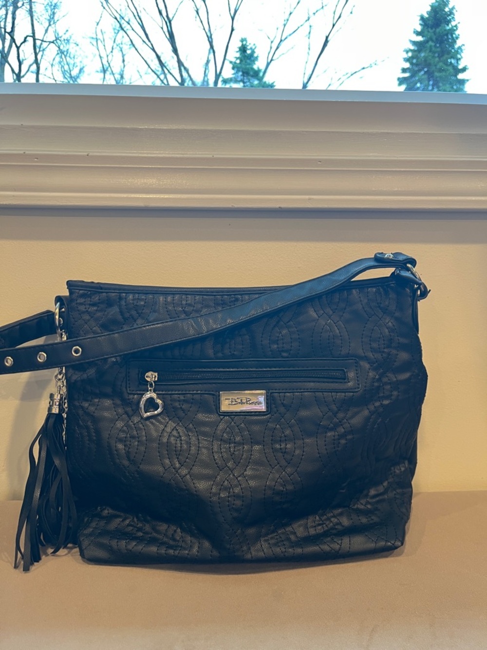 Bella Russo Black Quilted Shoulder Bag